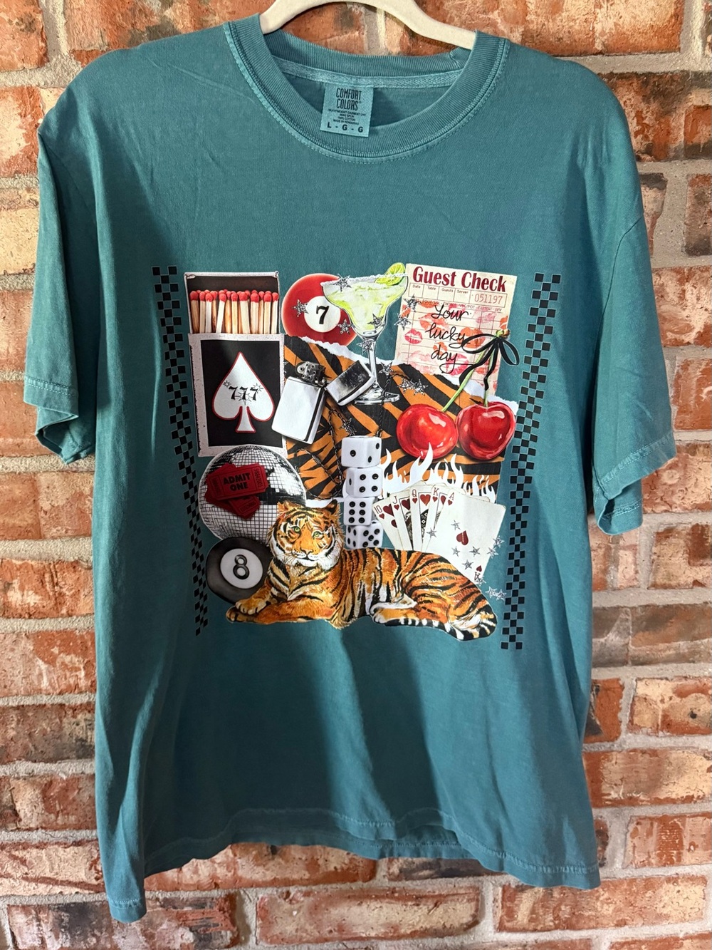 Comfort Colors  Casino Tiger Graphic Short Sleeve Tee
